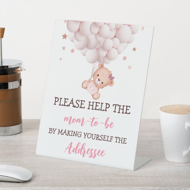 Envelope Station Sign Baby Shower Girl Bearly Wait (In SItu)