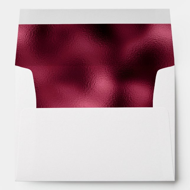 Envelope with burgundy faux foil metal lining (Back (Bottom))