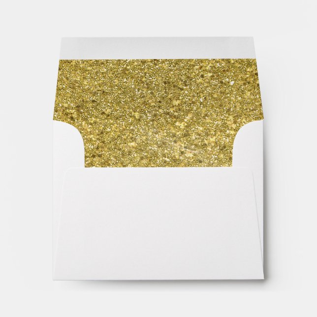 Envelope with Faux Gold Glitter Liner (Back (Bottom))