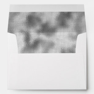 Envelope with silver faux foil metal lining
