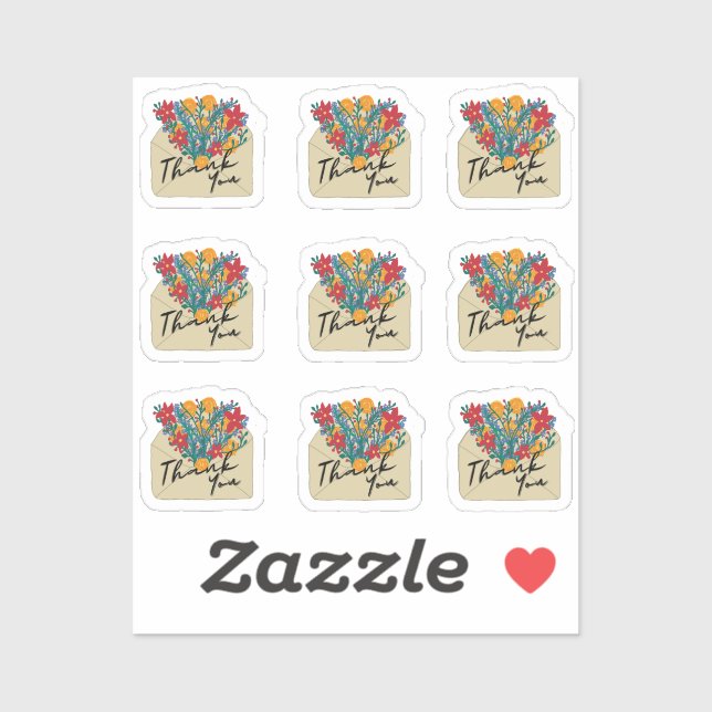 Envelopes Thank You  Sticker (Sheet)