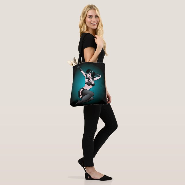 Enviro-Friendly Pinup Girl Bag 50s Retro Tote Bag (On Model)