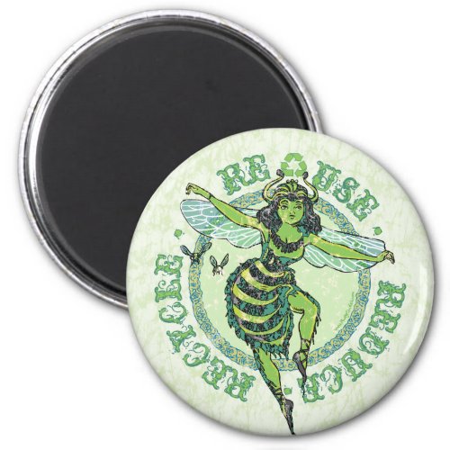 Enviro Green Bee Earth Day Gear Magnet