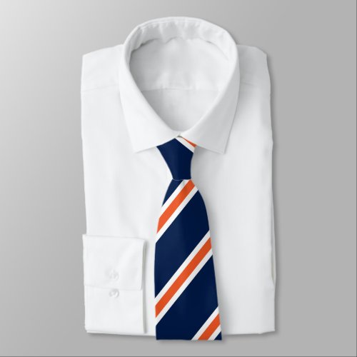 EnviroForensics Navy White and Orange Striped Tie
