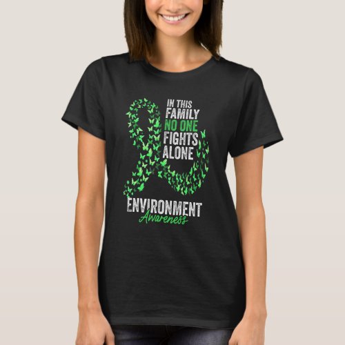 Environment Awareness Month Butterflies Green Ribb T_Shirt