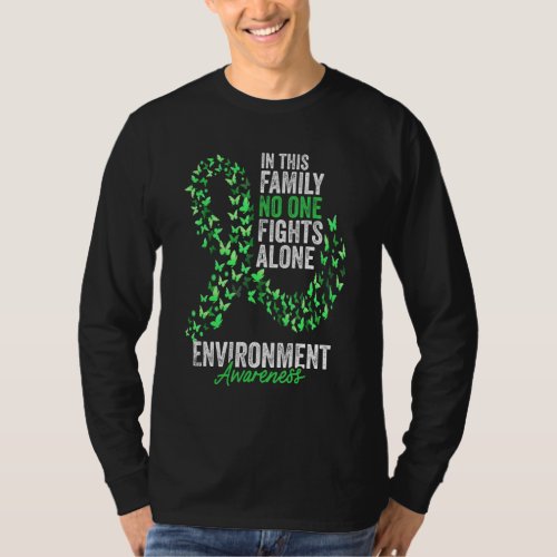 Environment Awareness Month Butterflies Green Ribb T_Shirt