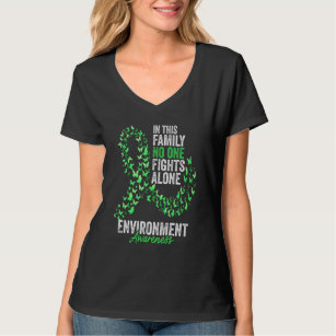 Environment Awareness Month Butterflies Green Ribb T-Shirt