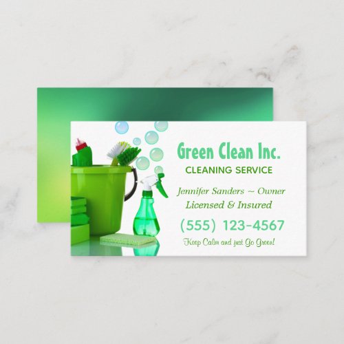  Environment Friendly Green Cleaning Supplies  Business Card