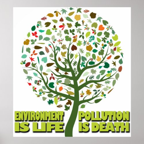Environment is Life Pollution is Death Poster