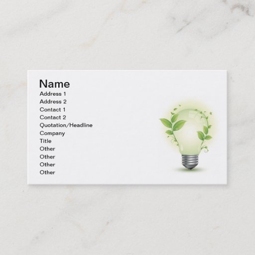 Customizable Environment Lightbulb3 Business Card