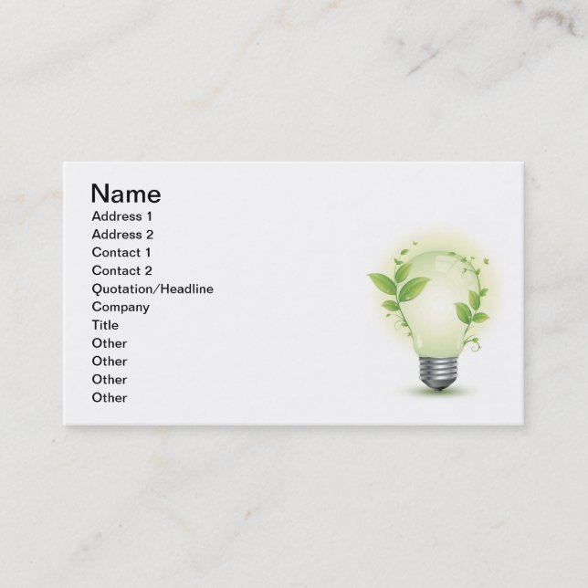 Environment Lightbulb3 Business Card (Front)