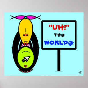 Environment Monkey Weird Funny Cartoon Mascot Poster