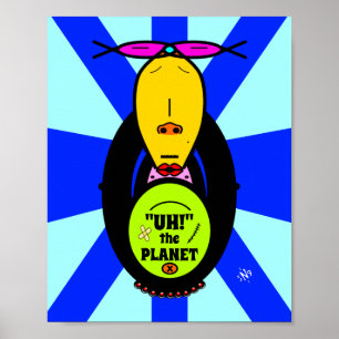 Environment Monkey Weird Funny Cartoon Mascot Poster