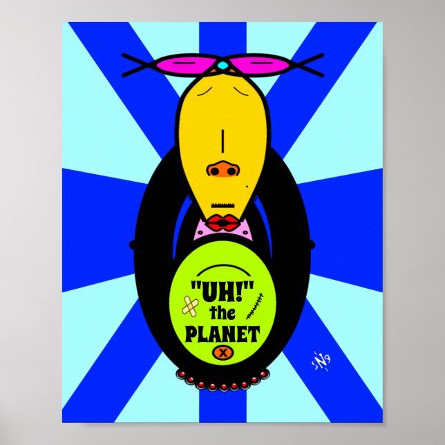 Environment Monkey Weird Funny Cartoon Mascot Poster (Front)