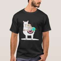 Environmental Awareness Sloth Llama Animal  Earth  T-Shirt