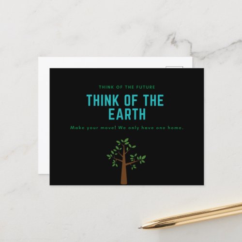 Environmental awareness stop climate change holiday postcard