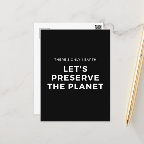 Environmental awareness stop climate change postcard