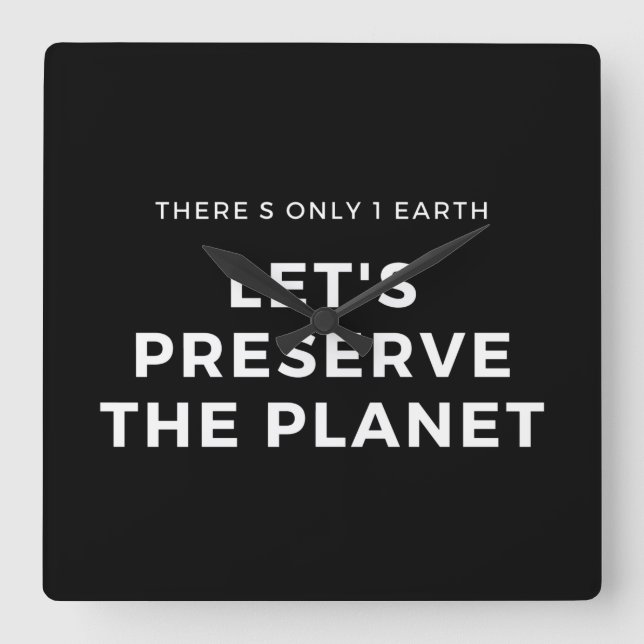 Environmental awareness stop climate change square wall clock (Front)