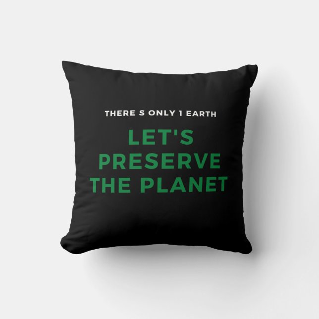 Environmental awareness stop climate change throw pillow (Front)