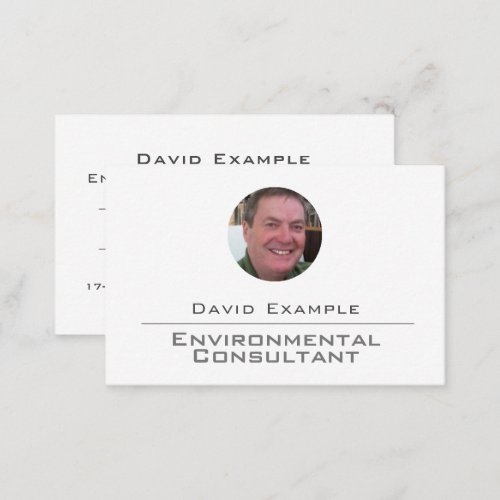 Environmental Consultant with Photo of Holder Business Card