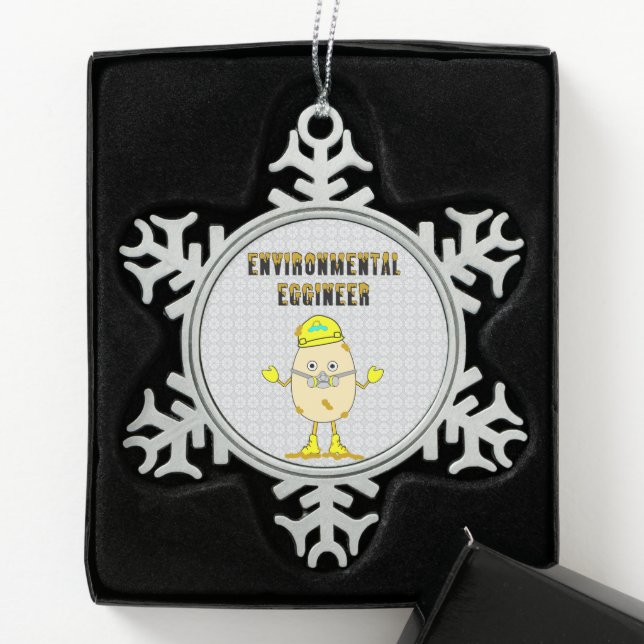 Environmental Eggineer Engineer Snowflake Pewter Christmas Ornament (Box)