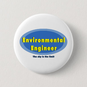 Environmental Engineer Blue Oval Button