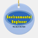 Environmental Engineer Blue Oval Ceramic Ornament