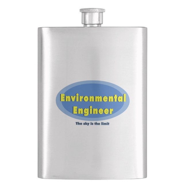 Environmental Engineer Blue Oval Flask (Front)