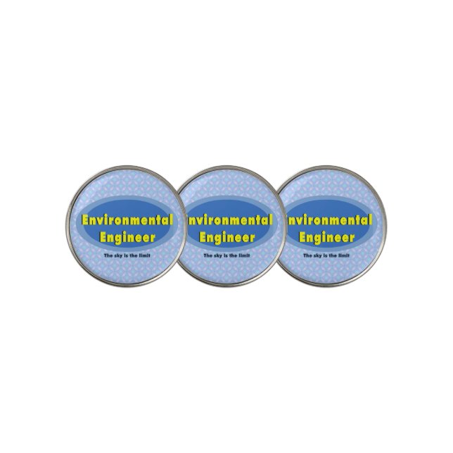 Environmental Engineer Blue Oval Golf Ball Marker (3 Up)