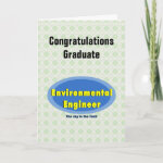 Environmental Engineer Blue Oval  Graduation Card