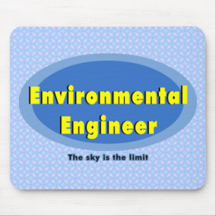 Environmental Engineer Blue Oval Mouse Pad