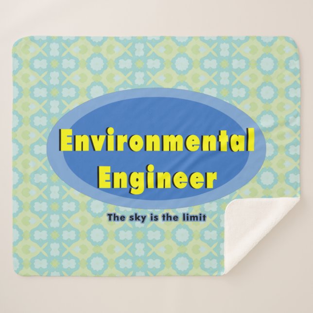 Environmental Engineer Blue Oval Sherpa Blanket (Front (Horizontal))