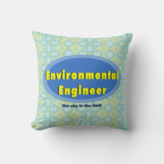 Environmental Engineer Blue Oval Throw Pillow