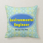 Environmental Engineer Blue Oval Throw Pillow