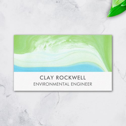 Environmental Engineer Consultant Eco Green Blue Business Card