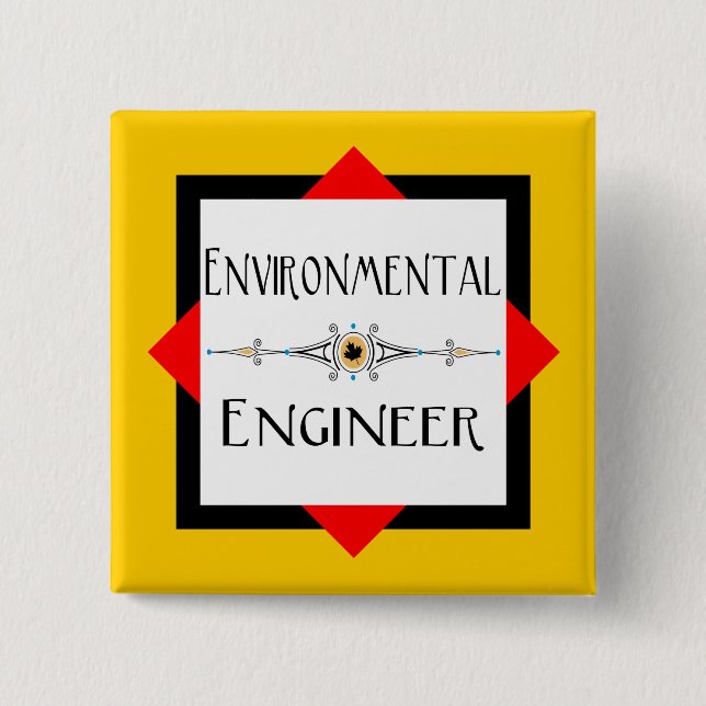 Environmental Engineer Decorative Line Button (Front)