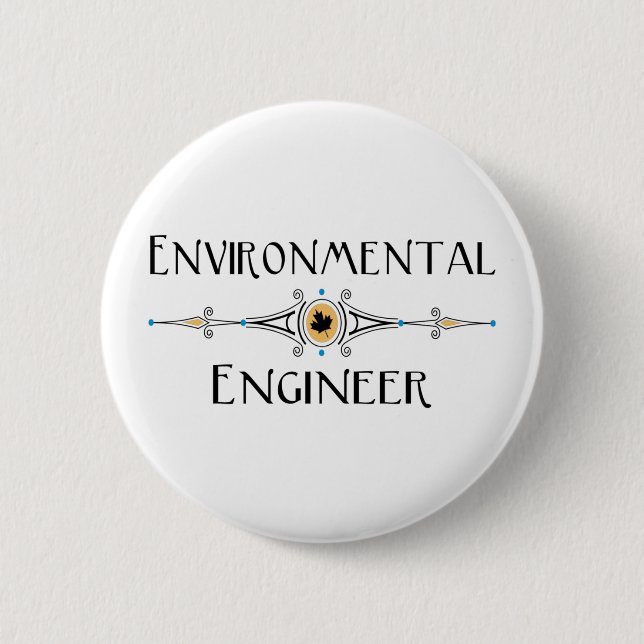 Environmental Engineer Decorative Line Button (Front)