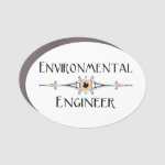 Environmental Engineer Decorative Line Car Magnet