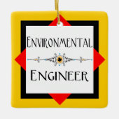 Environmental Engineer Decorative Line Ceramic Ornament (Front)