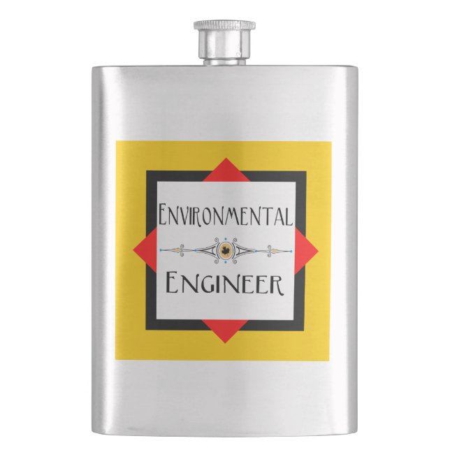 Environmental Engineer Decorative Line Flask (Front)