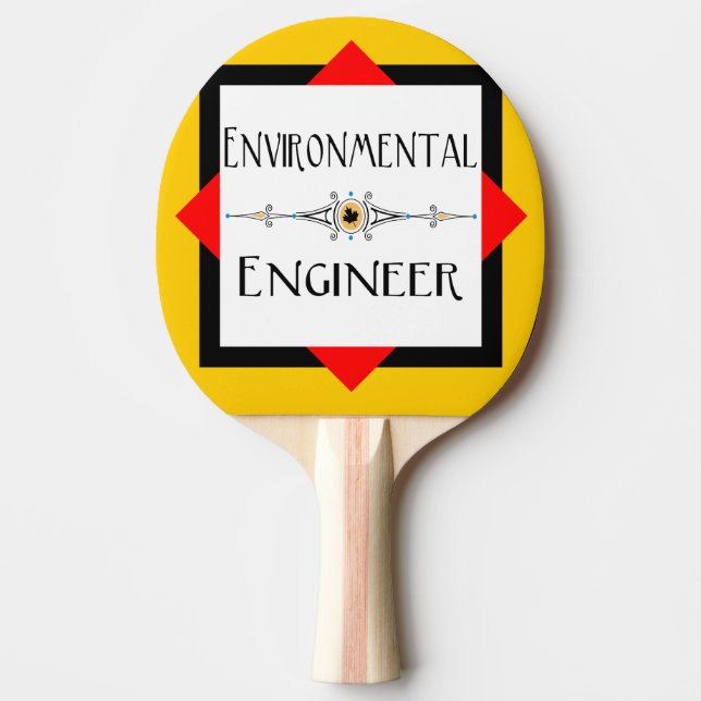 Environmental Engineer Decorative Line Ping Pong Paddle (Front)