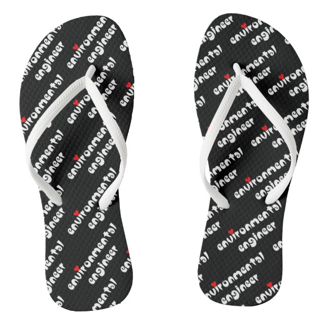 Environmental Engineer Heart Flip Flops (Footbed)