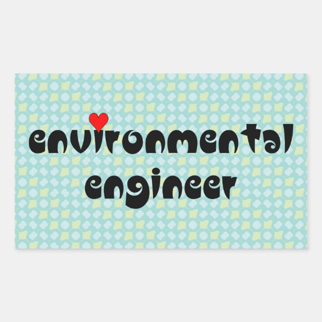 Environmental Engineer Heart Rectangular Sticker (Front)