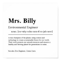 Environmental Engineer Personalized Gift Poster