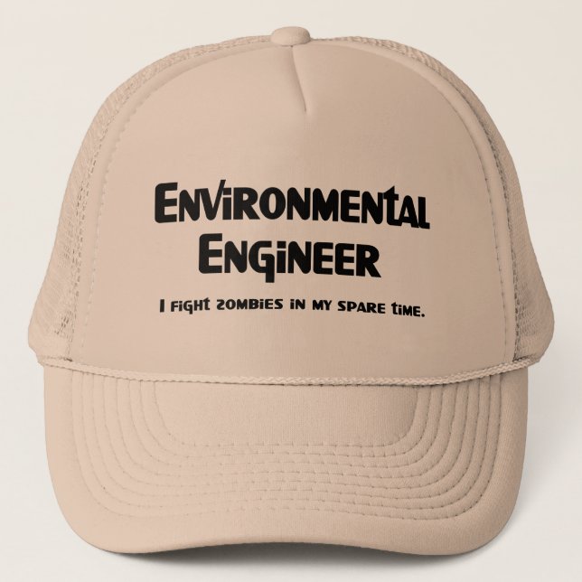 Environmental Engineer Zombie Fighter Trucker Hat (Front)