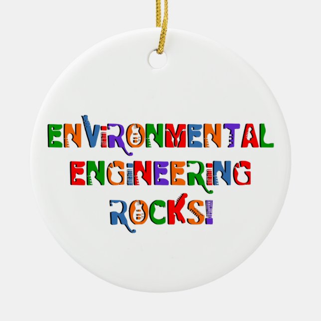 Environmental Engineering Rocks Text Ceramic Ornament (Front)