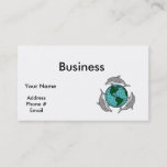 environmental globe and dolphins design business card