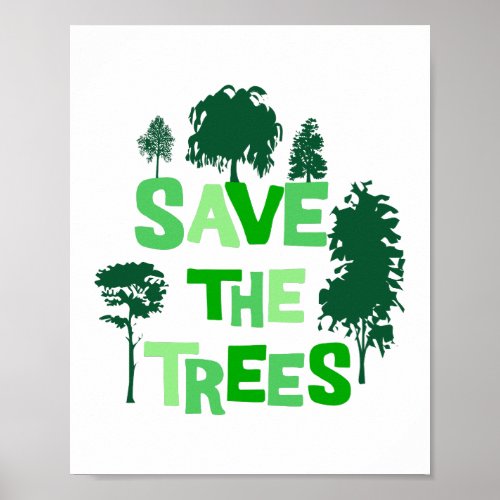 Environmental Green Save the Trees Illustration Poster