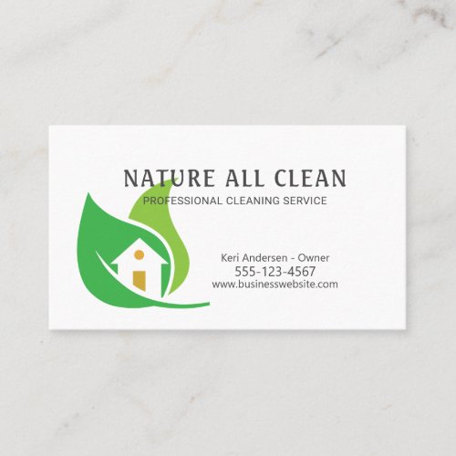 Environmental House Cleaning Service All Natural Business Card