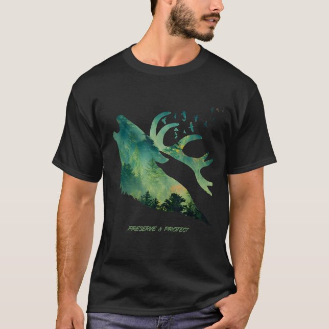 Environmental protection and conservation deer for T-Shirt (Front)